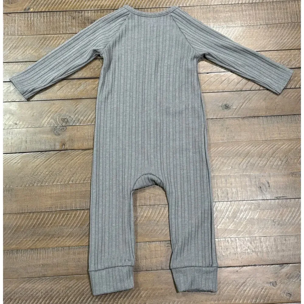 Graystone Collective Button Down Ribbed Romper 18 mo